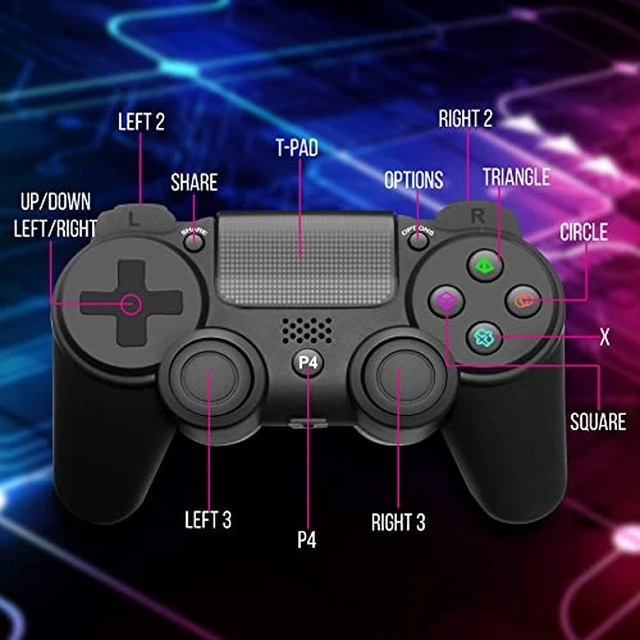 Alt view image 3 of 6 - Gaming Controller - High-Performance Wireless Gamepad with Analog Stick for PC, Android, iOS Console | Dual Vibration with LED Light, Built-in Speaker, Headset Jack, 6-Axis Sensor