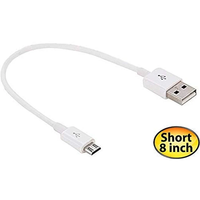 Alt view image 4 of 5 - Short MicroUSB Cable Compatible with Your Fly Chat TS111 with High Speed Charging. (1White,20,cm 8in)