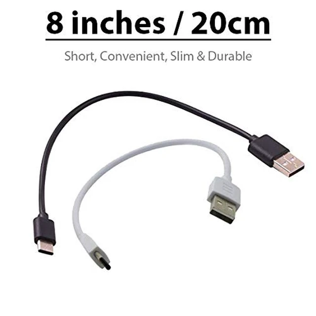 Alt view image 3 of 5 - VOLT PLUS TECH Short 8inch (2xPack) USB Type-C Cable Compatible with Your Streaming Sticks, Rii, Nintendo Switch, SNES, NES Classic Also Fast Quick Charges Plus Data Transfer! (White+Black)