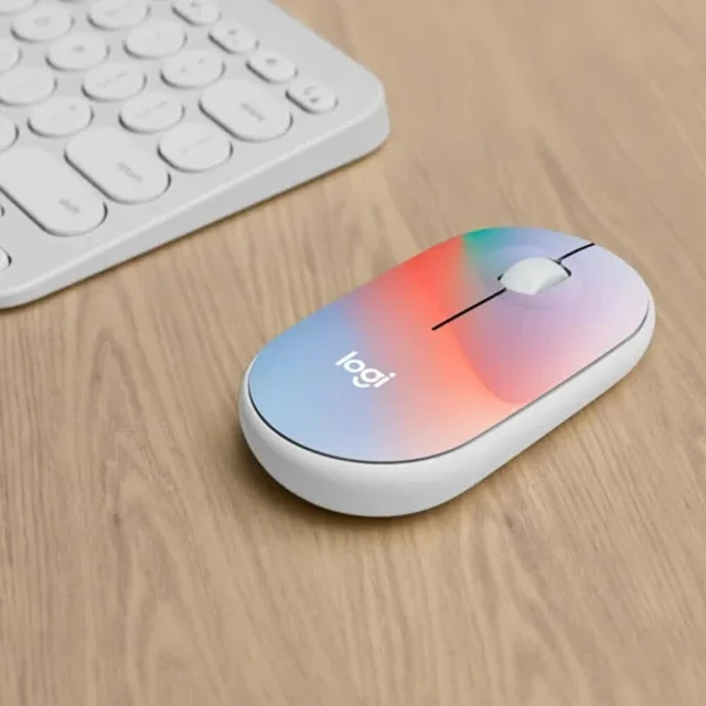 Alt view image 2 of 7 - M340 Compact Ambidextrous Silent Wireless Mouse - Sheer Dream | Silent clicks, with 2.4 GHz USB-A Nano Receiver, 3 non-customizable buttons, 18-months battery, Windows Mac Chrome compatible