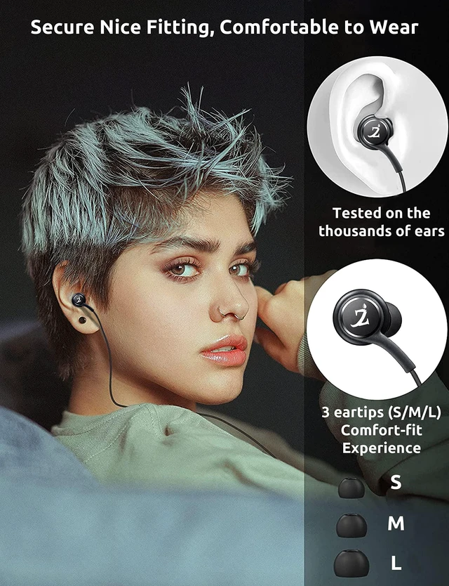 Alt view image 3 of 7 - ZAMZAM PRO 3.5mm(1/8inch) Regular Plug Stereo Headphones with Hands-Free Built-in Microphone Buttons + Crisp Digital Titanium Clear Audio