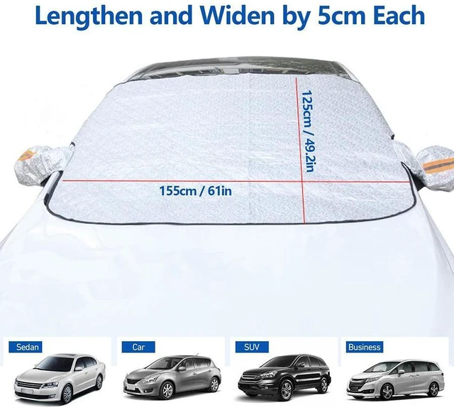 Alt view image 2 of 6 - Idealforce Anti-ice, anti-snow, and anti-frost car windshield cover, ultra-thick protection for the front windshield, 61*49 inches suitable for use in autumn/winter