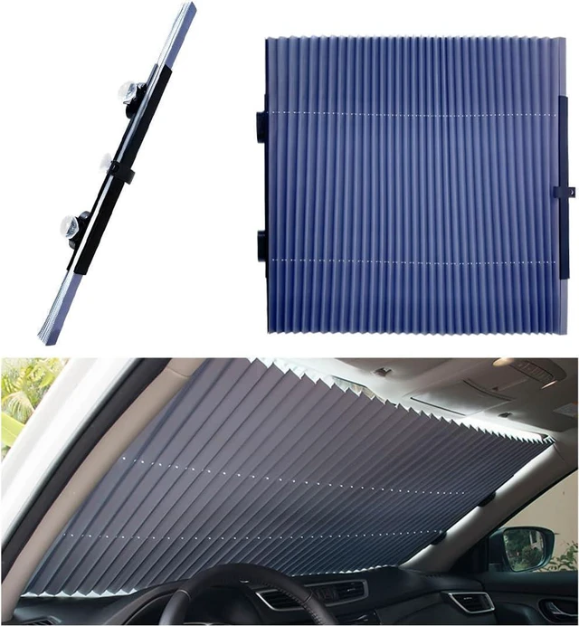 Alt view image 2 of 6 - Retractable Windshield Sun Shade, 27.6"×60" Sunshade Protector Blocks 99% UV Rays to Keep Your Car Cool, Front Windshield Sunshade Cover for Most Vehicles, Car Accessories (27.6"×60")