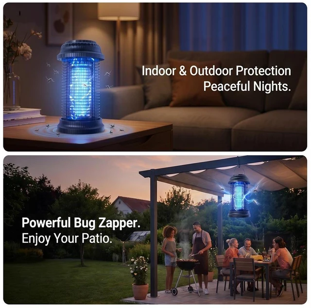 Alt view image 2 of 7 - 4500V Outdoor Insect Killer, High Power Electric Mosquito Killer for Garden, Indoor and Outdoor, ABS Plastic Shell, Black