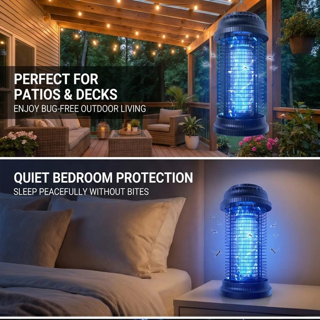 Alt view image 5 of 7 - 4500V Outdoor Insect Killer, High Power Electric Mosquito Killer for Garden, Indoor and Outdoor, ABS Plastic Shell, Black