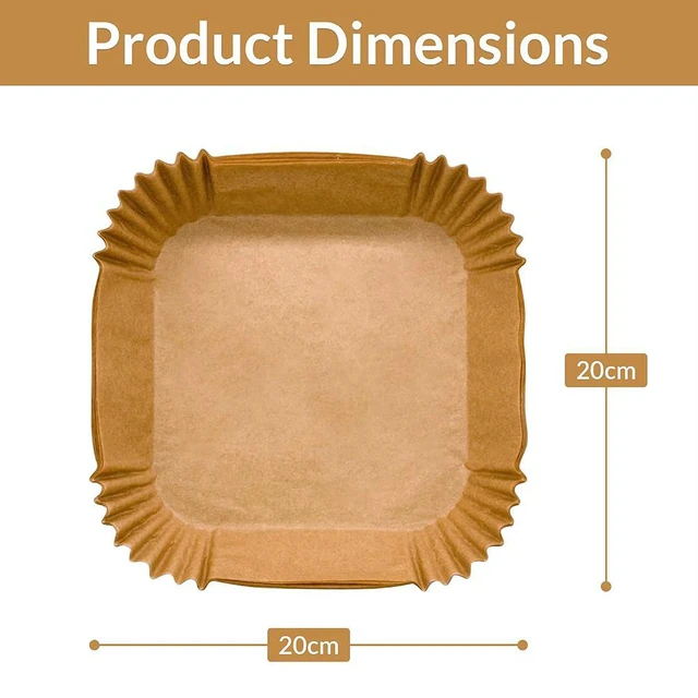 Alt view image 2 of 7 - Premium airfryer liners (Pack of 100) - Non-Stick, Heat Resistant, and Hassle-Free Cooking with air fryer disposable paper liner, air fryer liners disposable