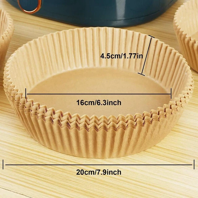 Alt view image 2 of 7 - Air Fryer Disposable Paper Liner, 100 Pcs Round Non-Stick Insert Parchment Paper Liners Air Fryer Oil-proof, Water-proof, Food Grade Parchment Paper for Airfryer Basket, Microwave, Oven, Dryer
