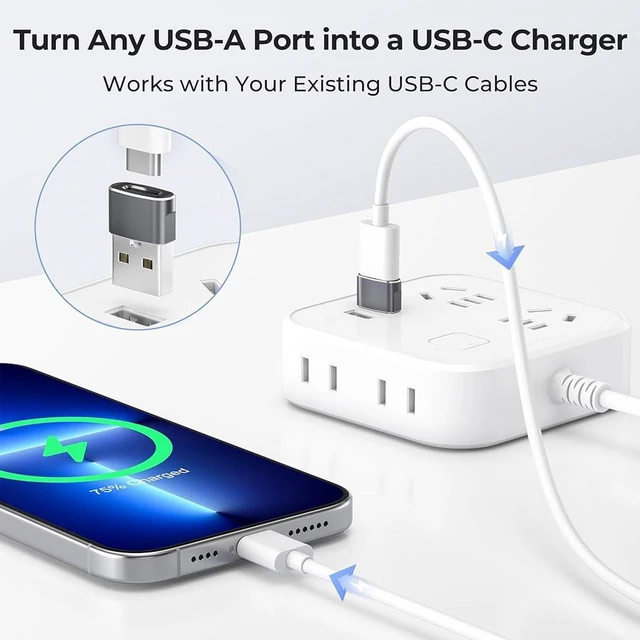 Alt view image 3 of 7 - Gray USB to USB C Adapter 2 Pack,USB C Female to A Male Charger Type C Converter for Apple Watch Ultra iWatch 7 8 SE,iPhone 14 13 12 11 Plus Pro Max Mini,AirPods,iPad Air,Samsung Galaxy S23 S22