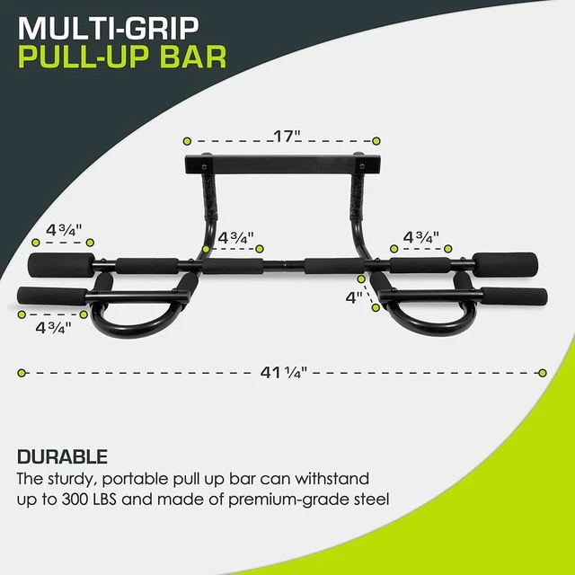 Alt view image 3 of 7 - Foldable Pull Up Bar/Doorway Trainer, Heavy Duty Doorway Upper Body Workout Bar for Multi Use Fitness & Home Gym Exercise for Man and Women