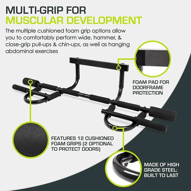 Alt view image 5 of 7 - Foldable Pull Up Bar/Doorway Trainer, Heavy Duty Doorway Upper Body Workout Bar for Multi Use Fitness & Home Gym Exercise for Man and Women