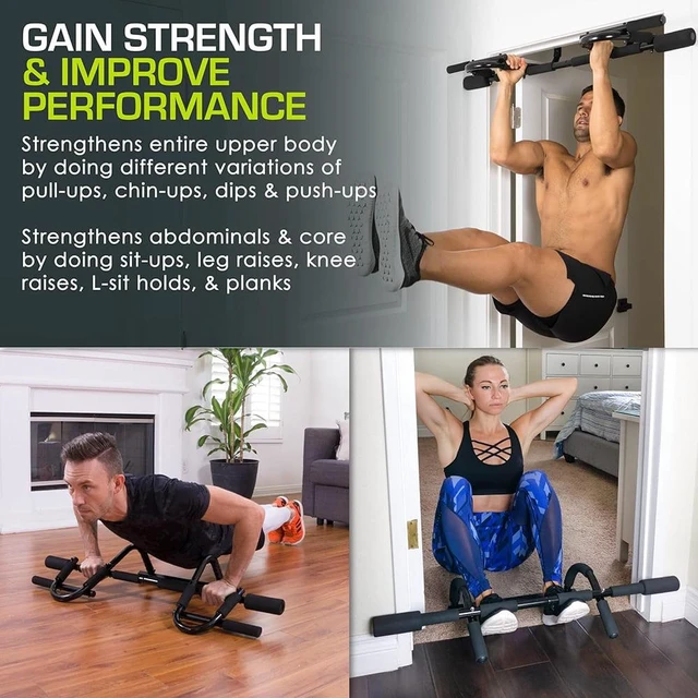 Alt view image 6 of 7 - Foldable Pull Up Bar/Doorway Trainer, Heavy Duty Doorway Upper Body Workout Bar for Multi Use Fitness & Home Gym Exercise for Man and Women