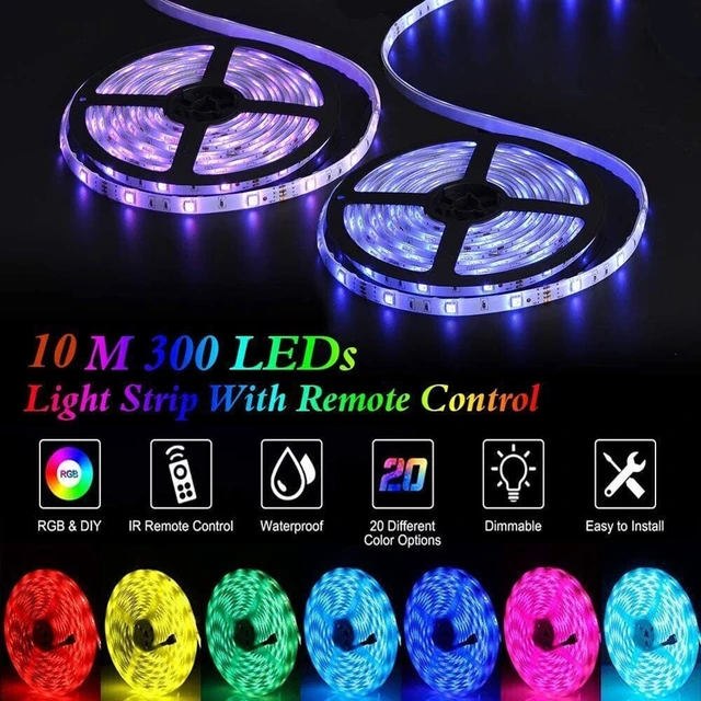 Alt view image 4 of 7 - 32ft/10m LED Strip Lights Remote Control Bedroom for Indoor Outdoor Festive Atmosphere Lights