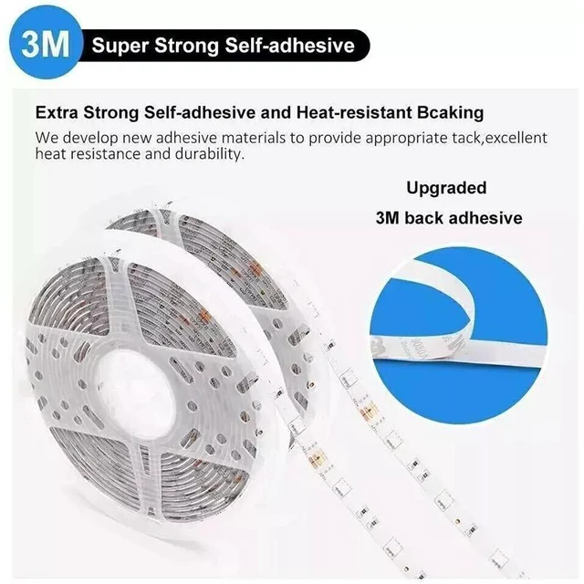 Alt view image 5 of 7 - 32ft/10m LED Strip Lights Remote Control Bedroom for Indoor Outdoor Festive Atmosphere Lights