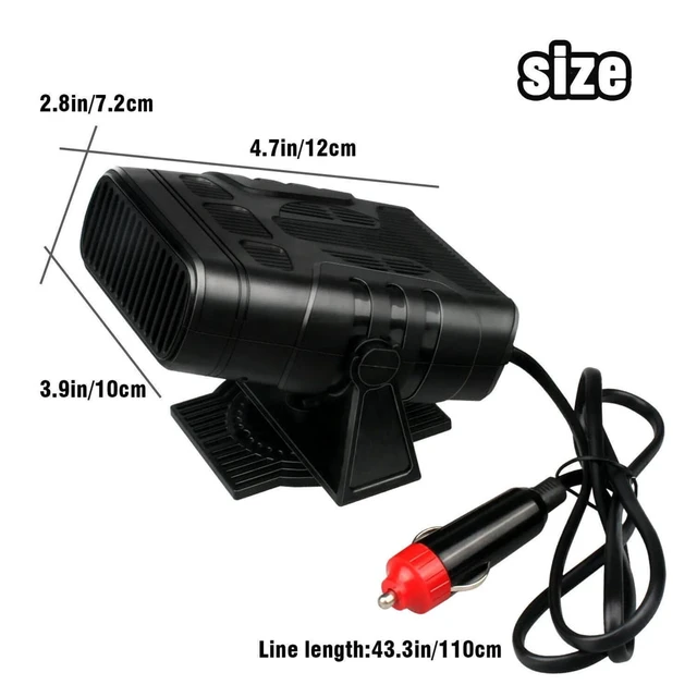 Alt view image 3 of 7 - Portable Electric Car Heater 12V 120W Heating Fan Defogger Defroster Demister