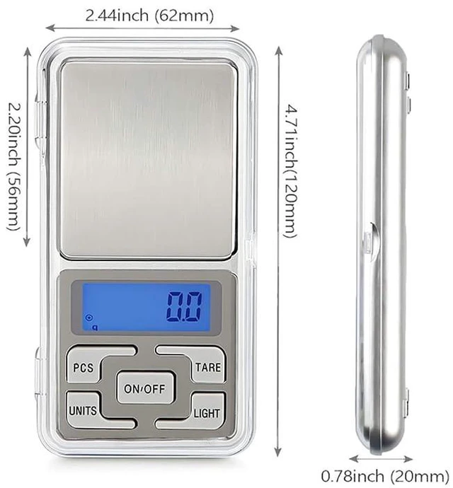 Alt view image 2 of 6 - Digital Pocket Scale Portable, 200g/0.01g Mini Jewelry Scale, PCS Counting Small Digital Scale, Kitchen Scale Weight Grams OZ, Food Scale with Tare Function
