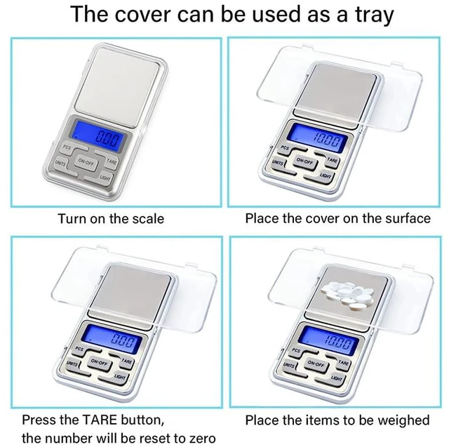 Alt view image 3 of 6 - Digital Pocket Scale Portable, 200g/0.01g Mini Jewelry Scale, PCS Counting Small Digital Scale, Kitchen Scale Weight Grams OZ, Food Scale with Tare Function