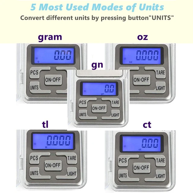 Alt view image 4 of 6 - Digital Pocket Scale Portable, 200g/0.01g Mini Jewelry Scale, PCS Counting Small Digital Scale, Kitchen Scale Weight Grams OZ, Food Scale with Tare Function