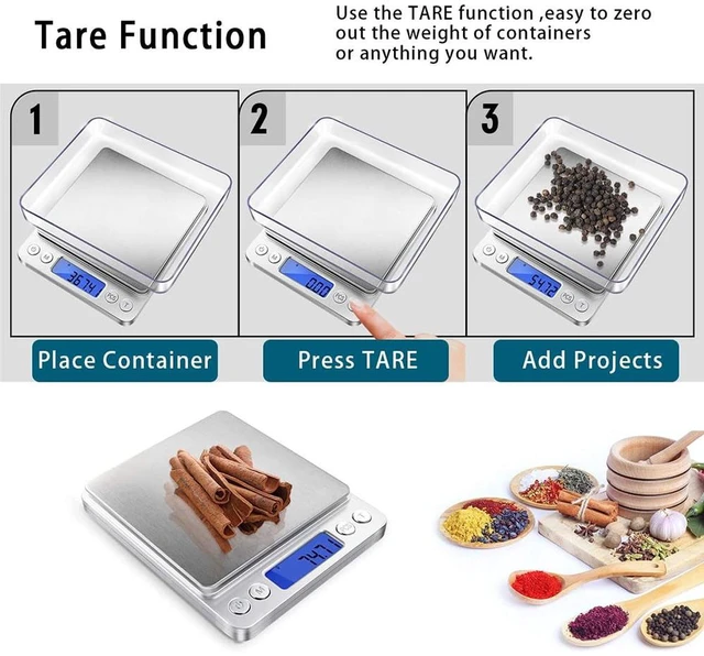 Alt view image 4 of 5 - Digital Gram Scale with 2 Trays, 2000g/ 0.1g Small Jewelry Scale, 9 Units Gram Scales Digital Weight Gram and Oz, Tare Function, Digital Herb Scale for Food