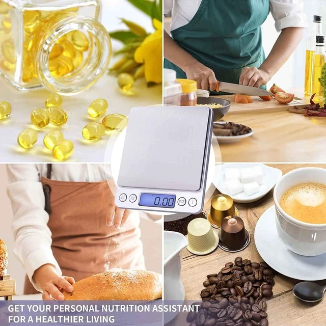 Alt view image 5 of 5 - Digital Gram Scale with 2 Trays, 2000g/ 0.1g Small Jewelry Scale, 9 Units Gram Scales Digital Weight Gram and Oz, Tare Function, Digital Herb Scale for Food