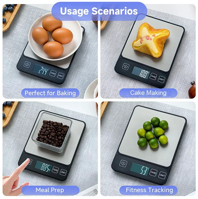 Alt view image 4 of 7 - Idealforce kitchen scale, Digital Kitchen Scale, 1g/0.01oz High Precision Precisely Measures Grams and Ounces for Baking and Cooking, Digital Scale for Food,Cooking, Baking, Weight Loss