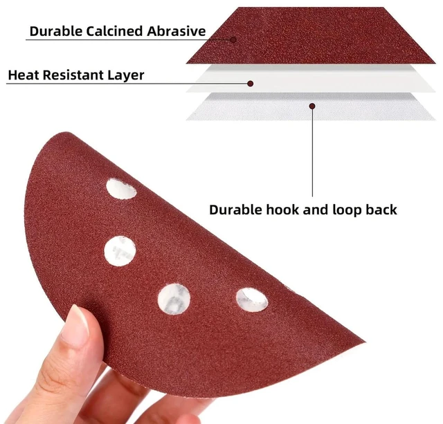 Alt view image 3 of 7 - 100pcs 5-inch 8-Hole Discs Sandpaper, Hook and Loop Sandpaper for Random Orbital Sander