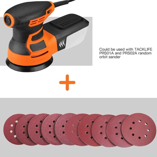Alt view image 5 of 7 - 100pcs 5-inch 8-Hole Discs Sandpaper, Hook and Loop Sandpaper for Random Orbital Sander