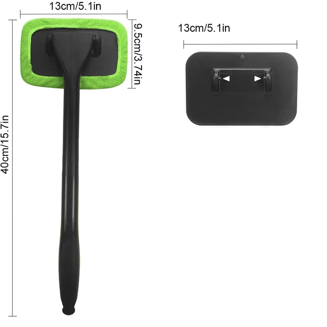 Alt view image 5 of 7 - Car Windshield Cleaning Tool, 3Pack Microfiber Window Cleaner with Washable and Reusable Cloth Pad & Long Handle, Glass Wiper Cleaninvg Kit, Car Accessories