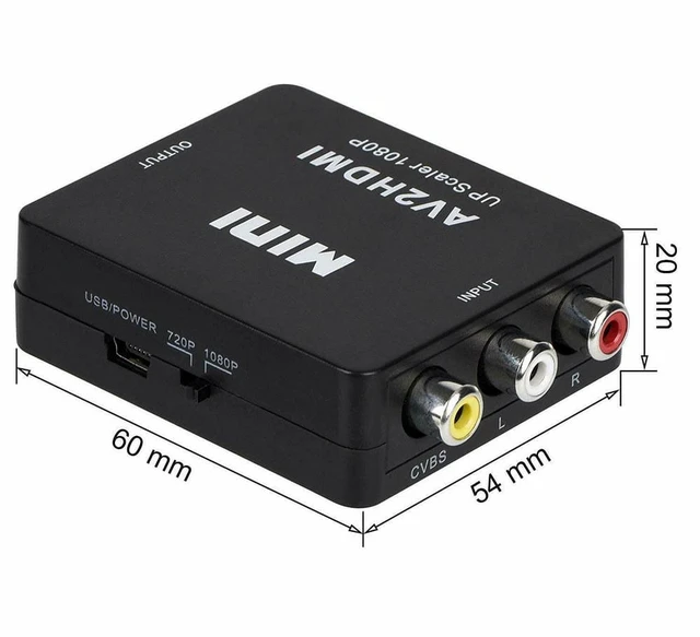 Alt view image 6 of 7 - RCA AV to HDMI HD Converter Composite CVBS Video Adapter Wii NES SNES