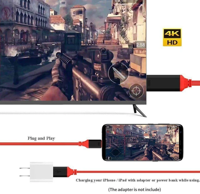 Alt view image 3 of 7 - USB C to HDMI HDTV TV Cable Adapter Cable Type-C to 4K 60hz HDMI for Samsung Galaxy S20 S22 Android