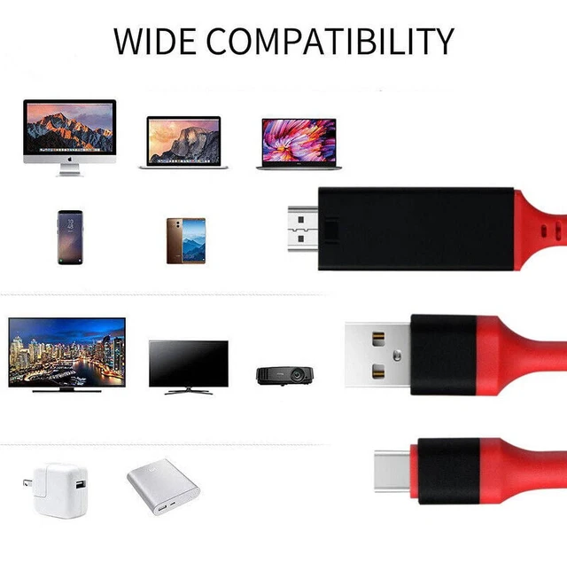 Alt view image 5 of 7 - USB C to HDMI HDTV TV Cable Adapter Cable Type-C to 4K 60hz HDMI for Samsung Galaxy S20 S22 Android