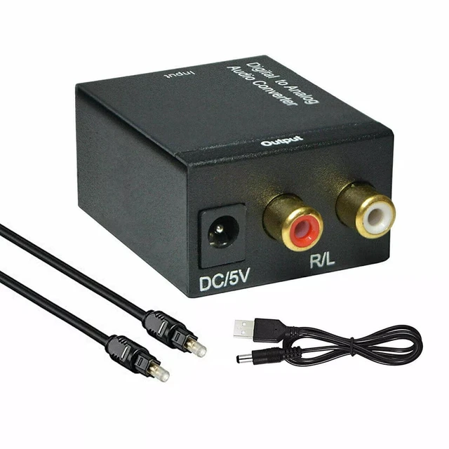 Alt view image 2 of 7 - Digital to Analog Audio Converter, Digital Optical Toslink to RCA Analog Coaxial Audio Converter Adapter with Optical Cable