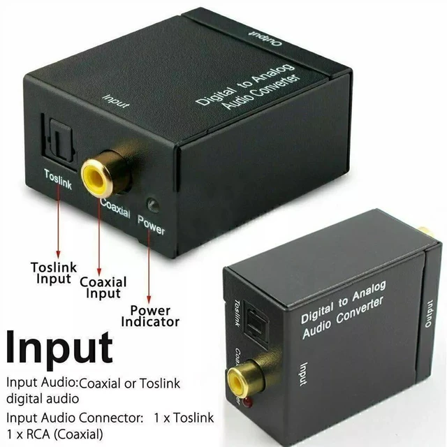 Alt view image 6 of 7 - Digital to Analog Audio Converter, Digital Optical Toslink to RCA Analog Coaxial Audio Converter Adapter with Optical Cable