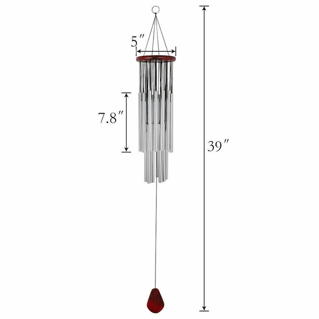 Alt view image 2 of 7 - Large 27 Tubes Windchime Chapel Bells Wind Chimes Outdoor Garden Home Decor