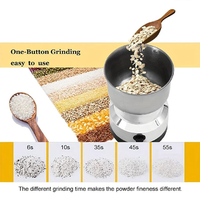 Alt view image 5 of 6 - Electric Coffee Grinder, 4-Blade Spice Grinder, Portable Stainless Steel Grain Mill for Coffee Beans, Spices, Nuts, Grains, Dry Herbs