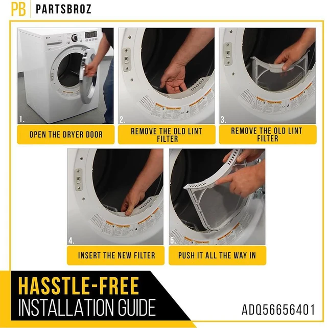 Alt view image 4 of 7 - ADQ56656401 Dryer Lint Filter Screen for LG Dryer Lint Filter Replacement, Lint Trap Replacement Elite Clothes Dryer Vent Part ADQ566564 PS3531962 DLE3500W DLE3170W DLE3600W DLE3400W