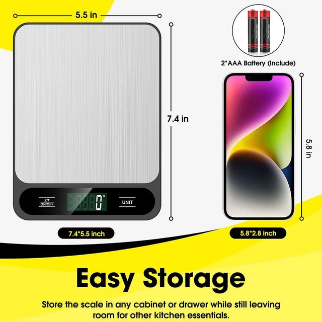 Alt view image 2 of 7 - Digital Shipping Scale For Packages, 22lb/10kg Digital Postal Scale, 6 Measurement Unit, High Readability Backlit Display, For Office, Home & Kitchen, Black
