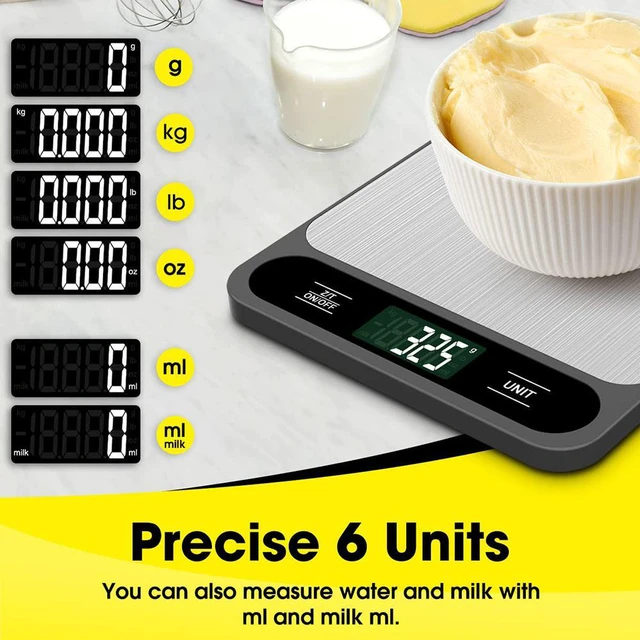 Alt view image 4 of 7 - Digital Shipping Scale For Packages, 22lb/10kg Digital Postal Scale, 6 Measurement Unit, High Readability Backlit Display, For Office, Home & Kitchen, Black