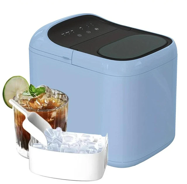 Main image of Ice Maker, Portable Mini Ice Maker W/ Basket & Shovel, Fast Ice Making, Bullet Ice Type, 33 lbs of Ice, Portable Ice Machine for Home, Kitchen, Office - Blue