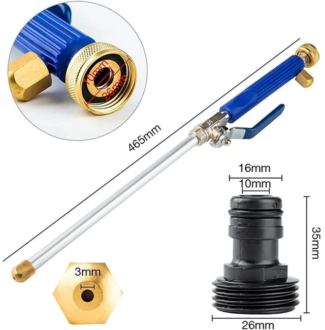 Alt view image 2 of 7 - High Pressure Power Washer Attachment Wand, Hydro Jet Water Hose Nozzle,Watering Sprayer Cleaning Tool, Wand Lance for Garden Hose Power Wash Gun for Gutter Patio Car Pet Window Glass