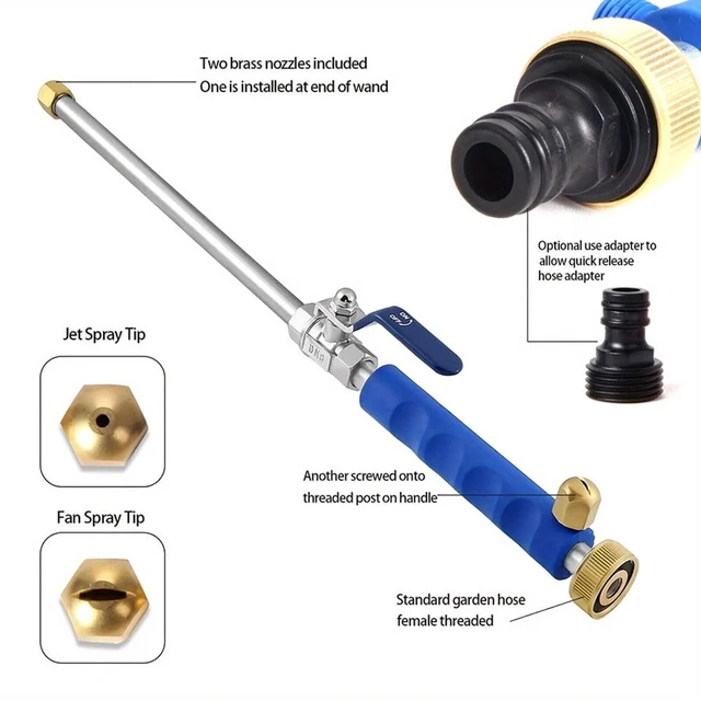 Alt view image 3 of 7 - High Pressure Power Washer Attachment Wand, Hydro Jet Water Hose Nozzle,Watering Sprayer Cleaning Tool, Wand Lance for Garden Hose Power Wash Gun for Gutter Patio Car Pet Window Glass