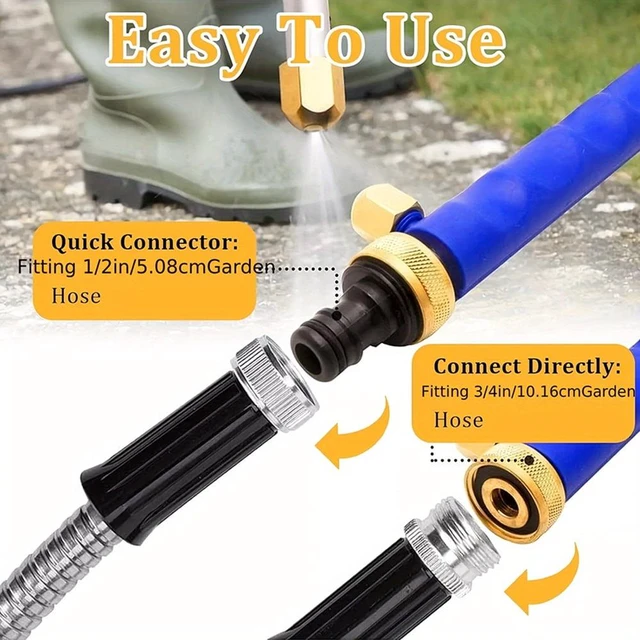 Alt view image 6 of 7 - High Pressure Power Washer Attachment Wand, Hydro Jet Water Hose Nozzle,Watering Sprayer Cleaning Tool, Wand Lance for Garden Hose Power Wash Gun for Gutter Patio Car Pet Window Glass