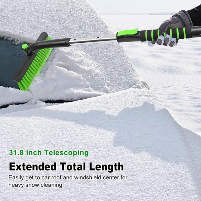 Alt view image 7 of 7 - Car Windshield Ice Scraper & Snow Brush Tool, 21.3"-31.8" Extendable Handle with EVA Foam Grip & Buckle, Sturdy Paint Safe Black Automotive Accessory for Windshield and Car Windows