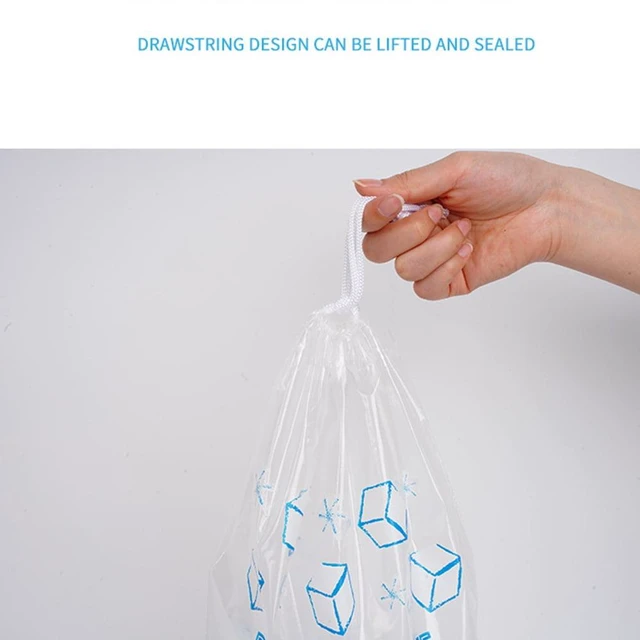Alt view image 5 of 6 - 8 LB Disposable Drawstring Ice Bags, 28×48cm Heavy Duty Clear Plastic Ice Storage Bags, 50 Count Leak-Proof Ice Bags for Freezer, Parties & Home Use