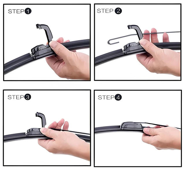 Alt view image 5 of 7 - 26"&22" Windshield Wipers (Pack of 2), Automotive Replacement Front Windshield Wiper Blades J-HOOK Bracketless OEM Quality