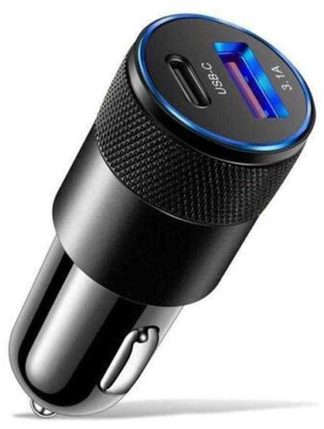 Alt view image 5 of 6 - 2-Port PD USB-C Fast Charging Car Charger Adapter Compatible with iPhone 14 13 12 11 Samsung, Black, Auto & Hardware Accessory