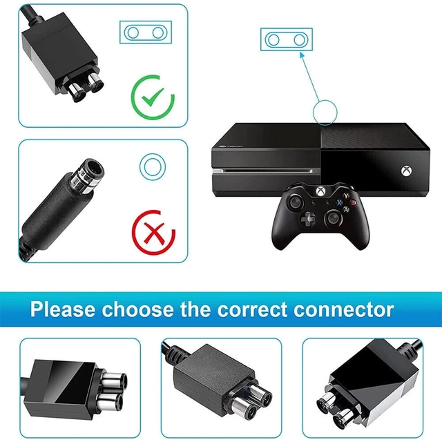 Alt view image 6 of 7 - Power Supply for Xbox One, AC Cord Replacement Power Brick Adapter 100-240V Compatible with Xbox One