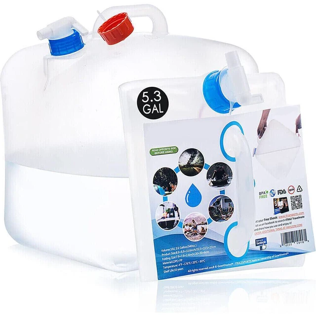 Main image of Food Grade LDPE4 5.3 Gal Water Storage Jugfoldable Collapsible Water Container Camping W/Spigot