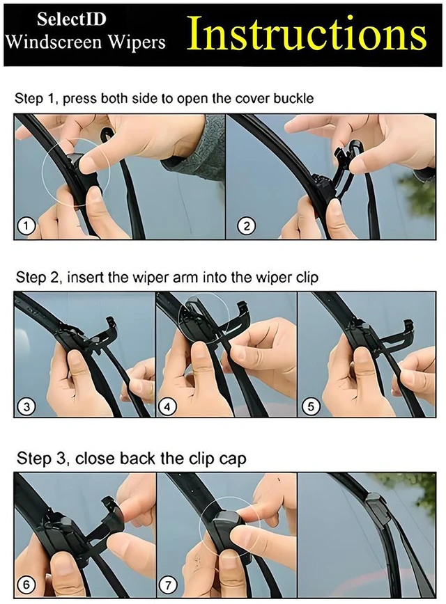 Alt view image 7 of 7 - 22" Windshield Wipers (Pack of 2), Automotive Replacement Front Windshield Wiper Blades J-HOOK Bracketless OEM Quality Wipers