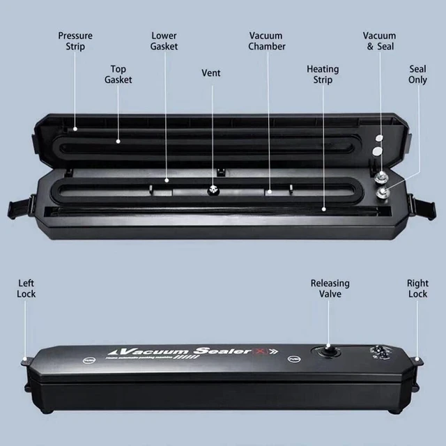 Alt view image 4 of 7 - Vacuum Sealer Machine for Food Preservation and Food Storage Saver System with Automatic Sealing Function, Perfect for storing meats, vegetables, and leftovers to extend freshness