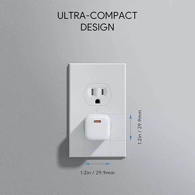 Alt view image 2 of 6 - 2Pack 20W Fast Charging USB-C Wall Charger, 1-Port PD 3.0 for iPhone, Samsung, iPad, Tablets, Phones, Travel-Friendly Size, White